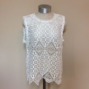 Anthropologie Deletta lacework shell top lace blouse sleeveless intricate